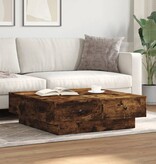 VidaXL Salontafel 90x90x28 cm bewerkt hout gerookt eikenkleurig