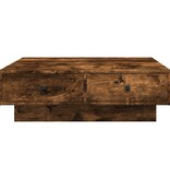 VidaXL Salontafel 90x90x28 cm bewerkt hout gerookt eikenkleurig
