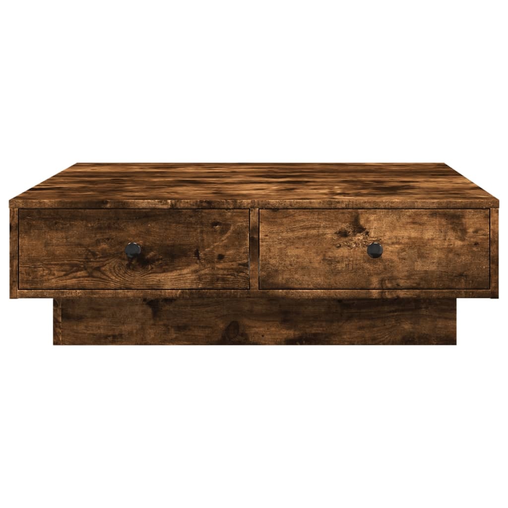 VidaXL Salontafel 90x90x28 cm bewerkt hout gerookt eikenkleurig