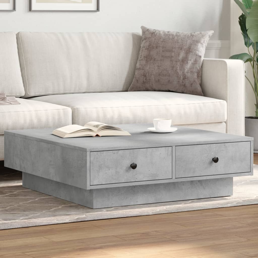 VidaXL Salontafel 90x90x28 cm spaanplaat betongrijs