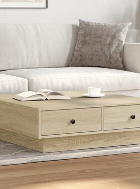 VidaXL Salontafel 90x90x28 cm spaanplaat sonoma eikenkleurig