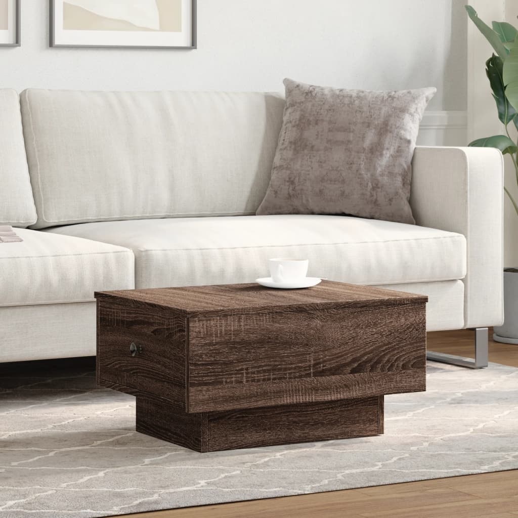 VidaXL Salontafel 60x45x31 cm bewerkt hout bruin eikenkleurig