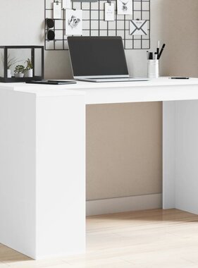 VidaXL Bureau 123,5x73,5x75 cm bewerkt hout wit