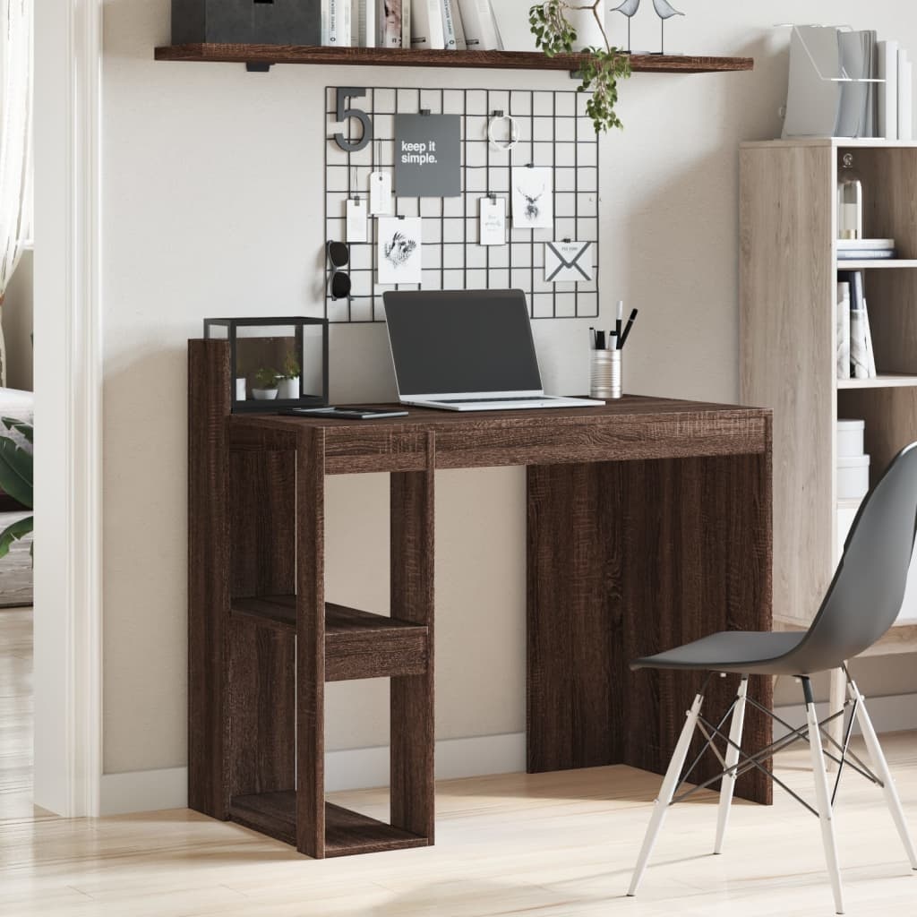 VidaXL Bureau 103,5x56,5x94 cm bewerkt hout bruin eikenkleurig