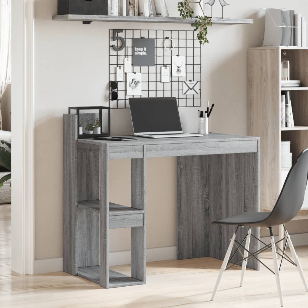 VidaXL Bureau 103,5x56,5x94 cm bewerkt hout grijs sonoma eikenkleurig