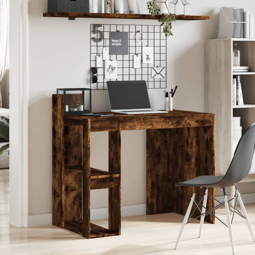 VidaXL Bureau 103,5x56,5x94 cm bewerkt hout gerookt eikenkleurig