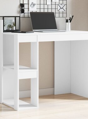 VidaXL Bureau 103,5x56,5x94 cm bewerkt hout wit