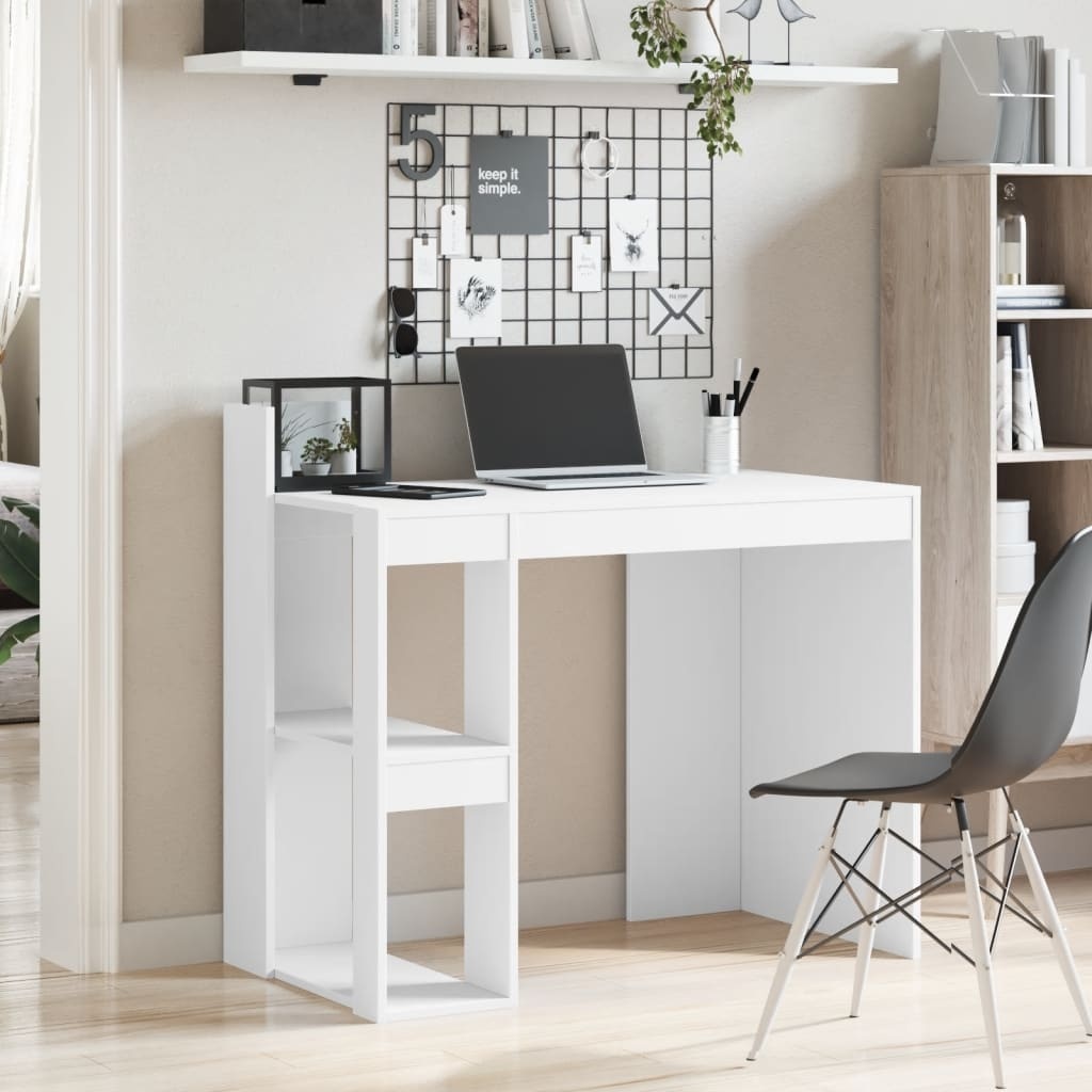 VidaXL Bureau 103,5x56,5x94 cm bewerkt hout wit