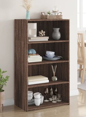 VidaXL Hoge kast 70x41x124 cm bewerkt hout bruin eikenkleur