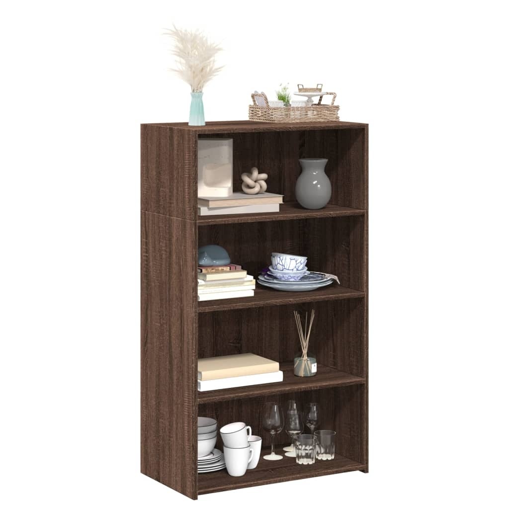 VidaXL Hoge kast 70x41x124 cm bewerkt hout bruin eikenkleur