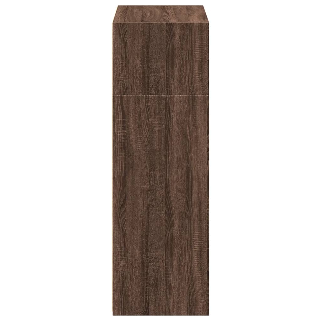 VidaXL Hoge kast 70x41x124 cm bewerkt hout bruin eikenkleur