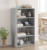 VidaXL Hoge kast 70x41x124 cm bewerkt hout grijs sonoma eikenkleurig
