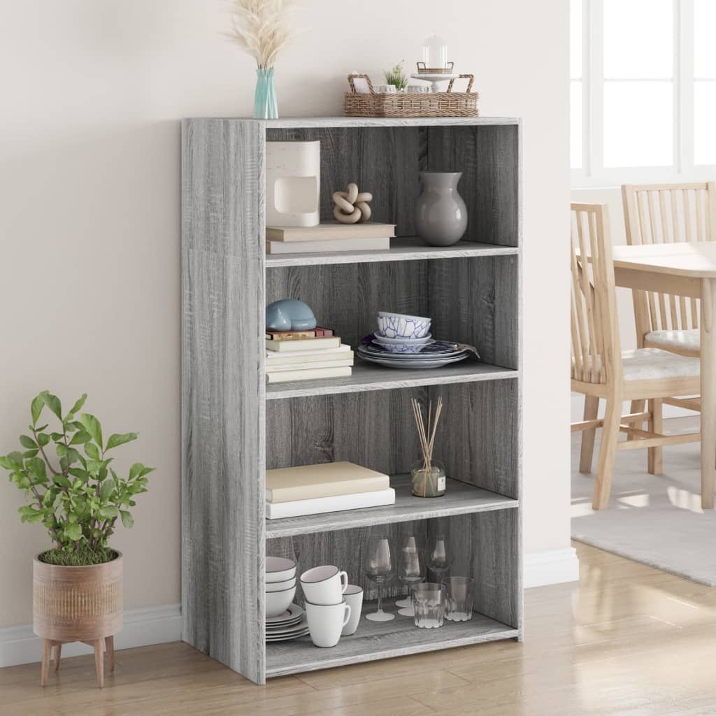 VidaXL Hoge kast 70x41x124 cm bewerkt hout grijs sonoma eikenkleurig