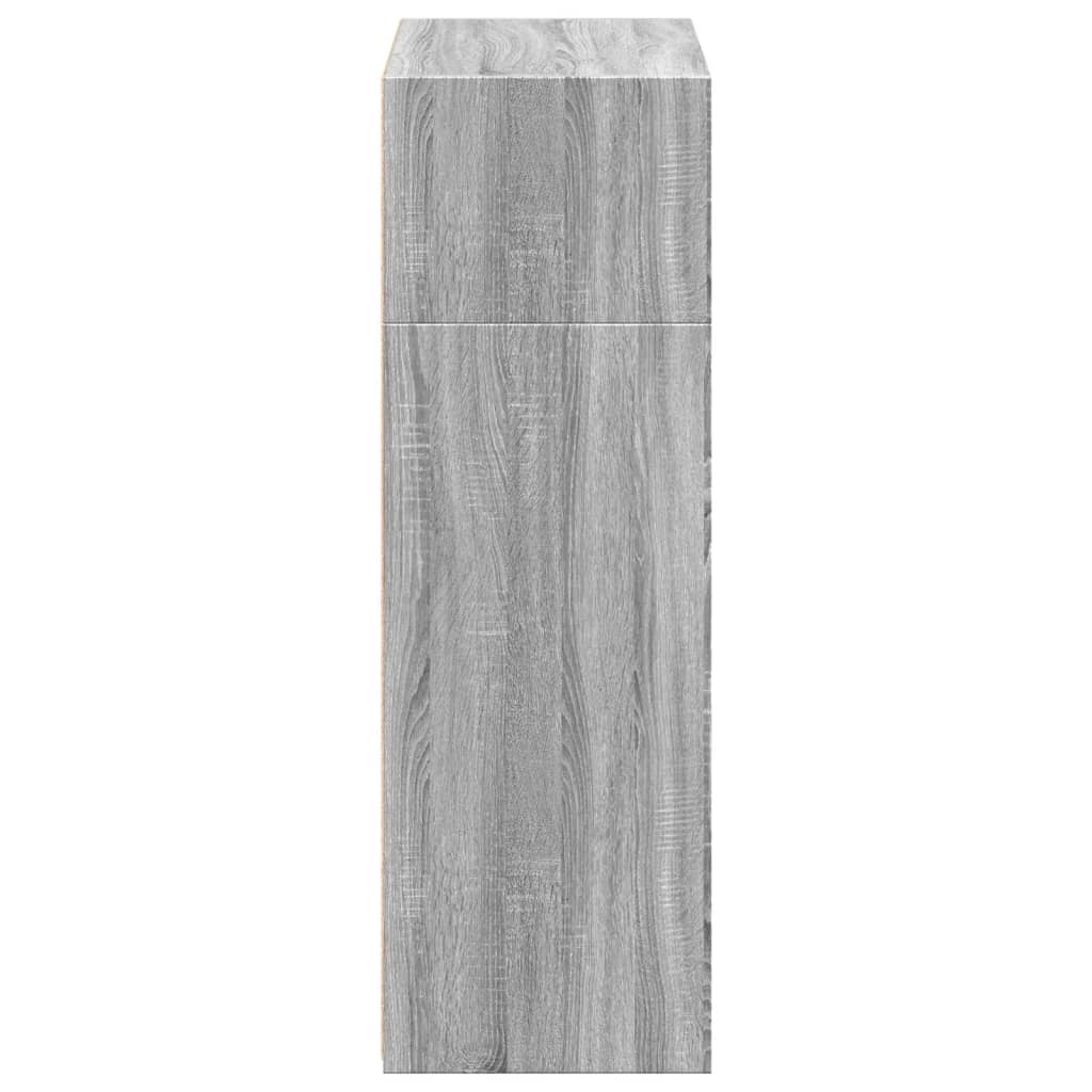 VidaXL Hoge kast 70x41x124 cm bewerkt hout grijs sonoma eikenkleurig