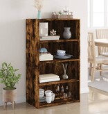 VidaXL Hoge kast 70x41x124 cm bewerkt hout gerookt eikenkleurig