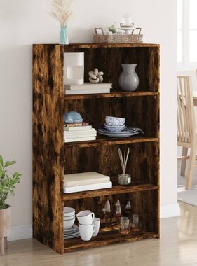 VidaXL Hoge kast 70x41x124 cm bewerkt hout gerookt eikenkleurig