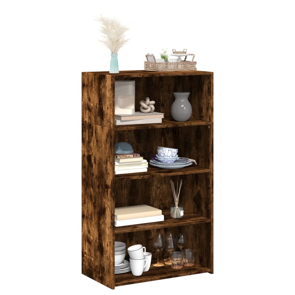 VidaXL Hoge kast 70x41x124 cm bewerkt hout gerookt eikenkleurig
