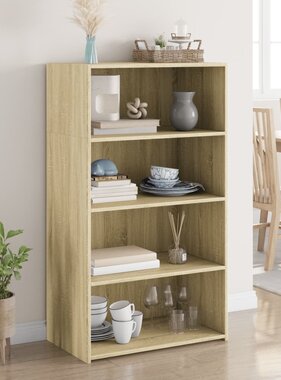 VidaXL Hoge kast 70x41x124 cm bewerkt hout sonoma eikenkleurig