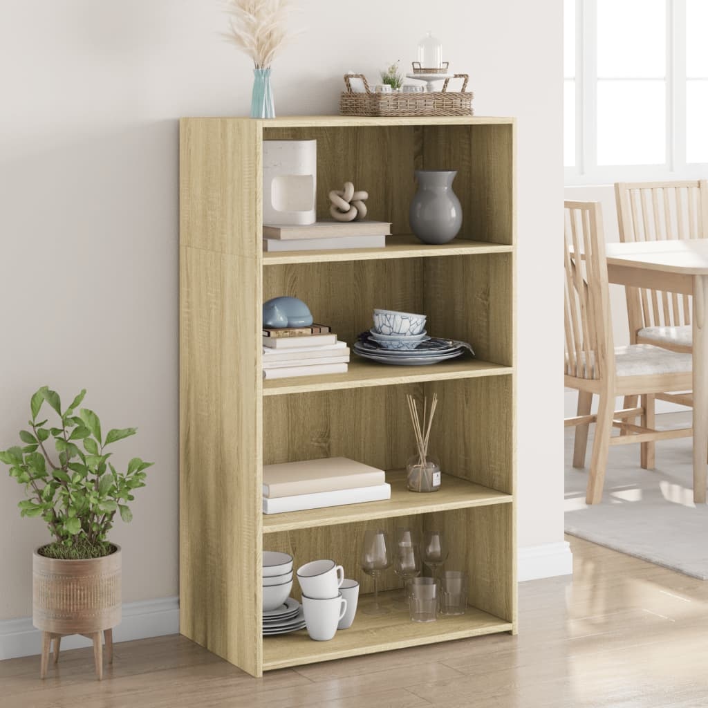 VidaXL Hoge kast 70x41x124 cm bewerkt hout sonoma eikenkleurig