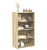 VidaXL Hoge kast 70x41x124 cm bewerkt hout sonoma eikenkleurig