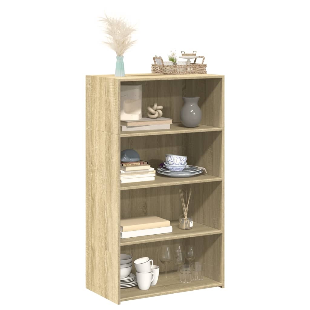 VidaXL Hoge kast 70x41x124 cm bewerkt hout sonoma eikenkleurig