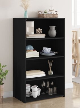 VidaXL Hoge kast 70x41x124 cm bewerkt hout zwart