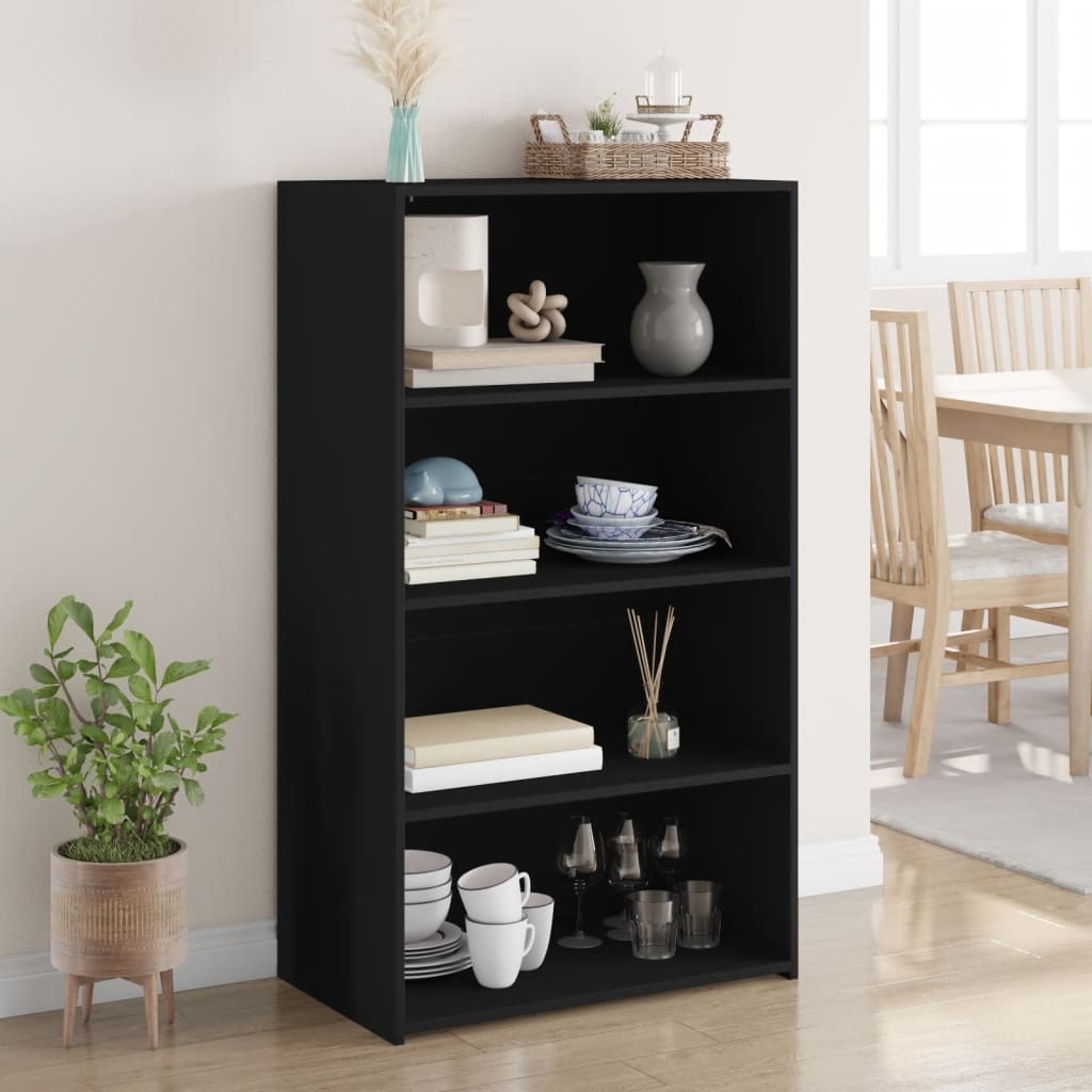 VidaXL Hoge kast 70x41x124 cm bewerkt hout zwart