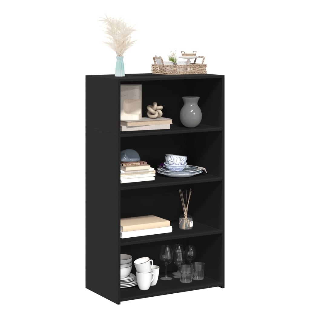VidaXL Hoge kast 70x41x124 cm bewerkt hout zwart
