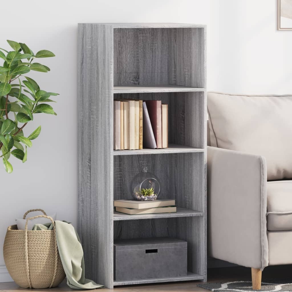 VidaXL Hoge kast 50x41x124 cm bewerkt hout grijs sonoma eikenkleurig