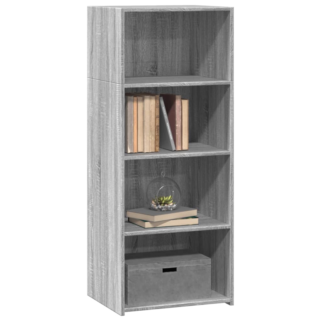 VidaXL Hoge kast 50x41x124 cm bewerkt hout grijs sonoma eikenkleurig