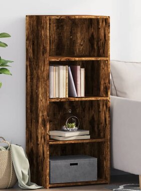 VidaXL Hoge kast 50x41x124 cm bewerkt hout gerookt eikenkleurig