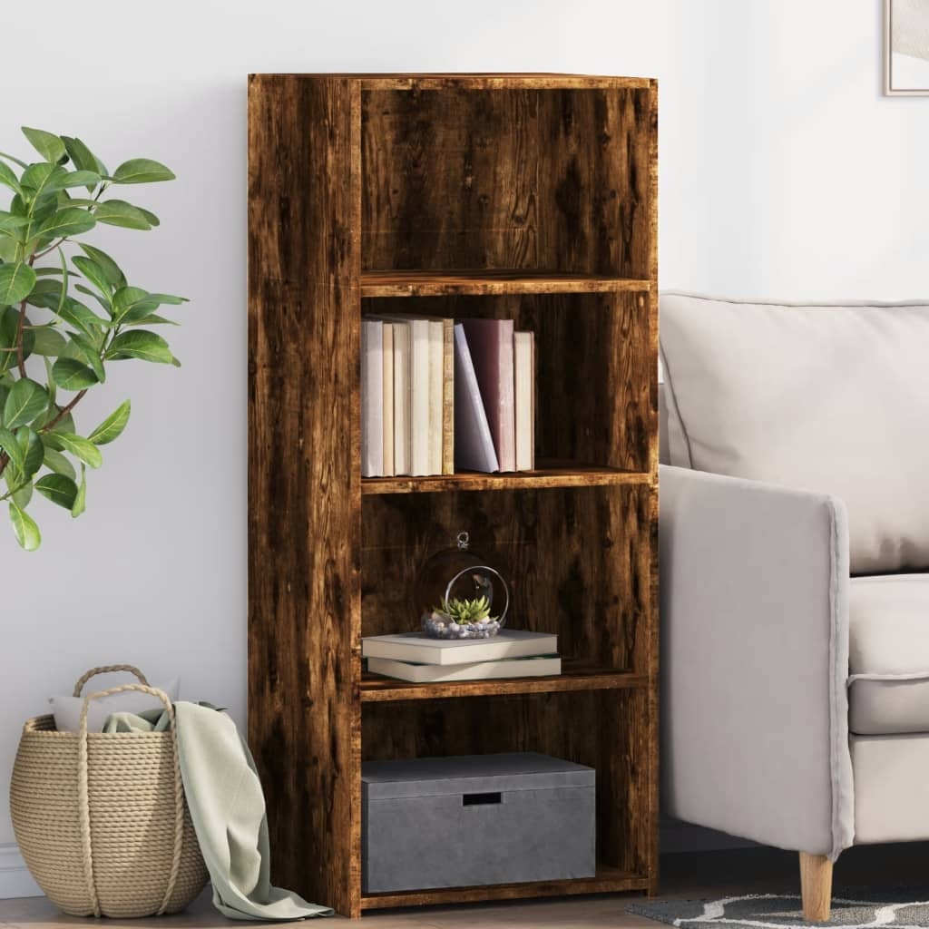VidaXL Hoge kast 50x41x124 cm bewerkt hout gerookt eikenkleurig
