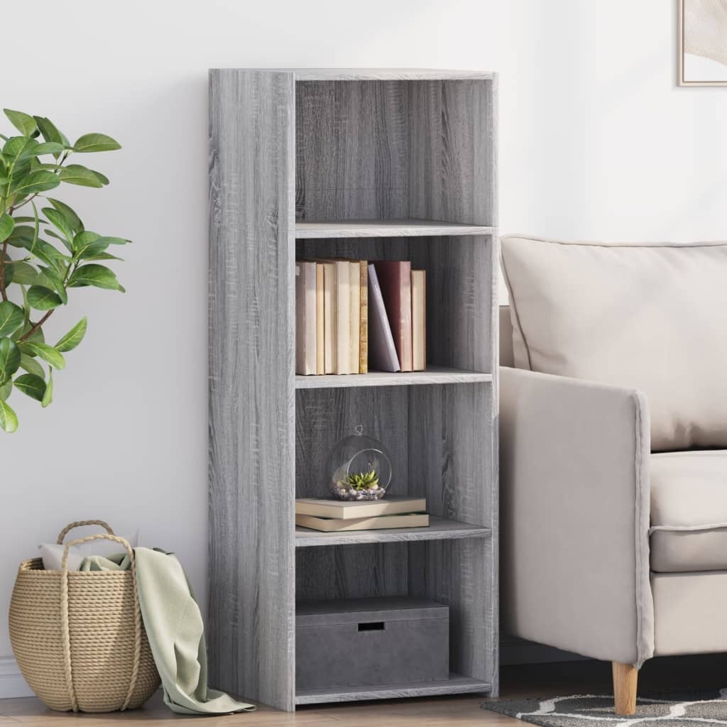 VidaXL Hoge kast 45x41x124 cm bewerkt hout grijs sonoma eikenkleurig