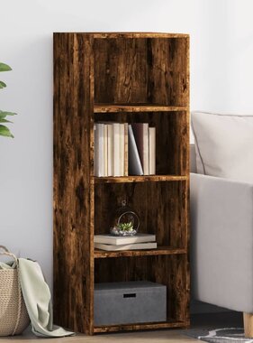 VidaXL Hoge kast 45x41x124 cm bewerkt hout gerookt eikenkleurig