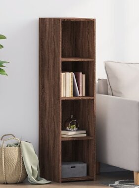 VidaXL Hoge kast 30x41x124 cm bewerkt hout bruin eikenkleur