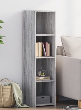 VidaXL Hoge kast 30x41x124 cm bewerkt hout grijs sonoma eikenkleurig