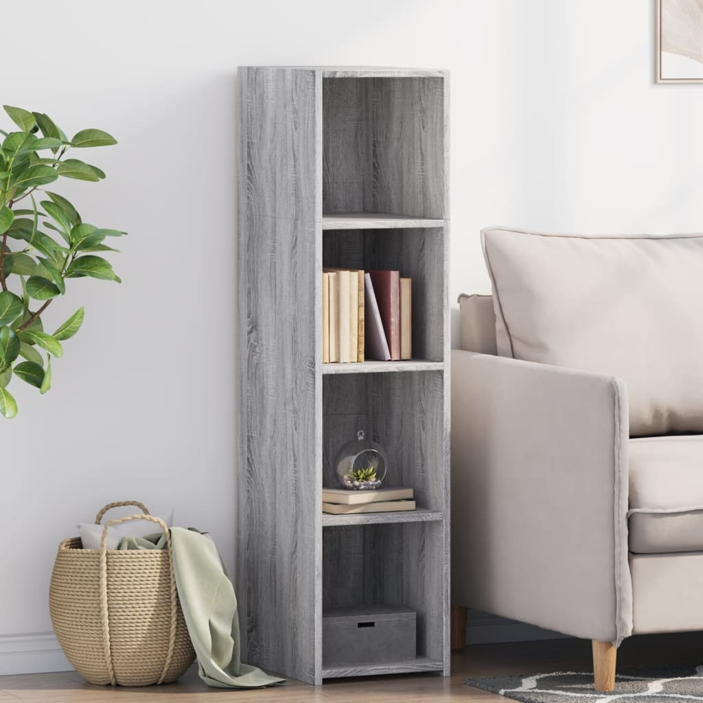 VidaXL Hoge kast 30x41x124 cm bewerkt hout grijs sonoma eikenkleurig