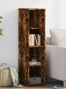 VidaXL Hoge kast 30x41x124 cm bewerkt hout gerookt eikenkleurig