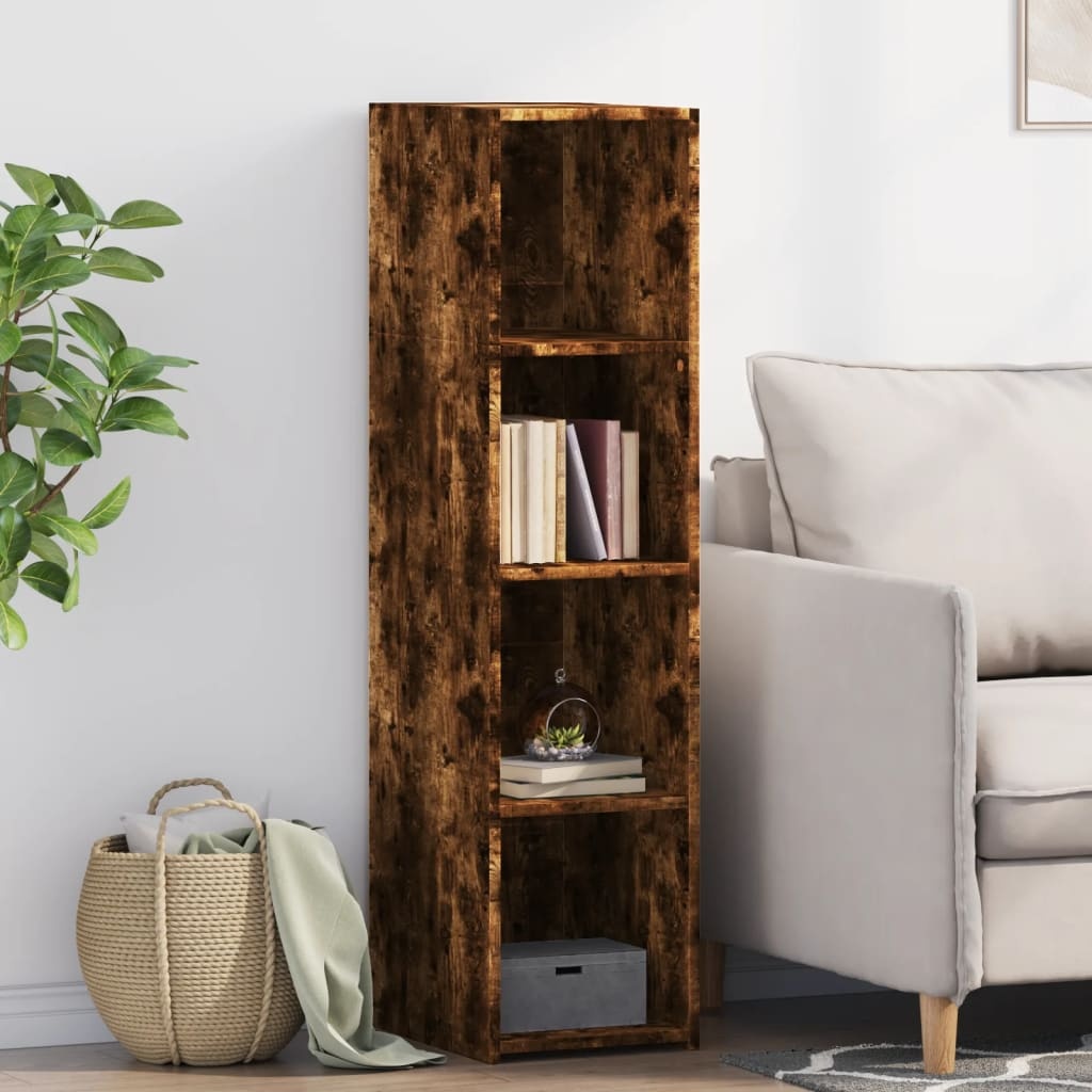 VidaXL Hoge kast 30x41x124 cm bewerkt hout gerookt eikenkleurig