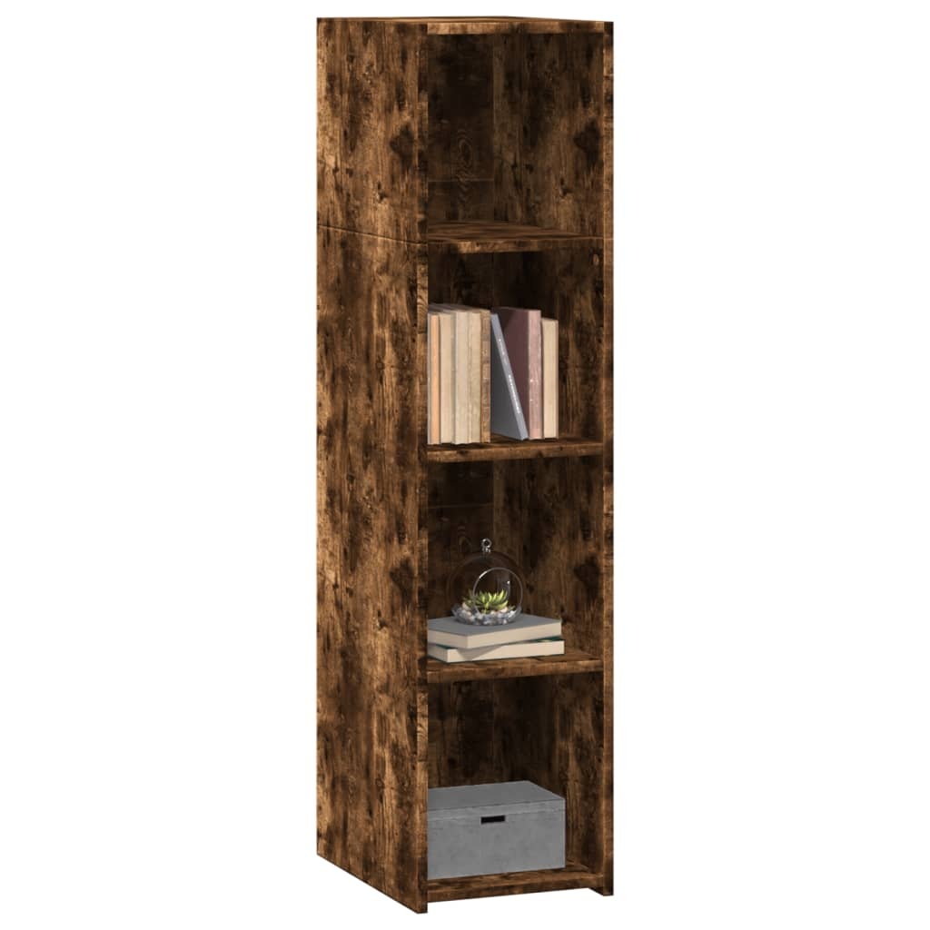 VidaXL Hoge kast 30x41x124 cm bewerkt hout gerookt eikenkleurig