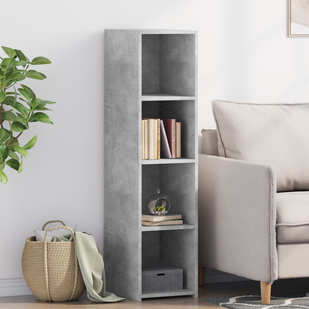 VidaXL Hoge kast 30x41x124 cm bewerkt hout betongrijs