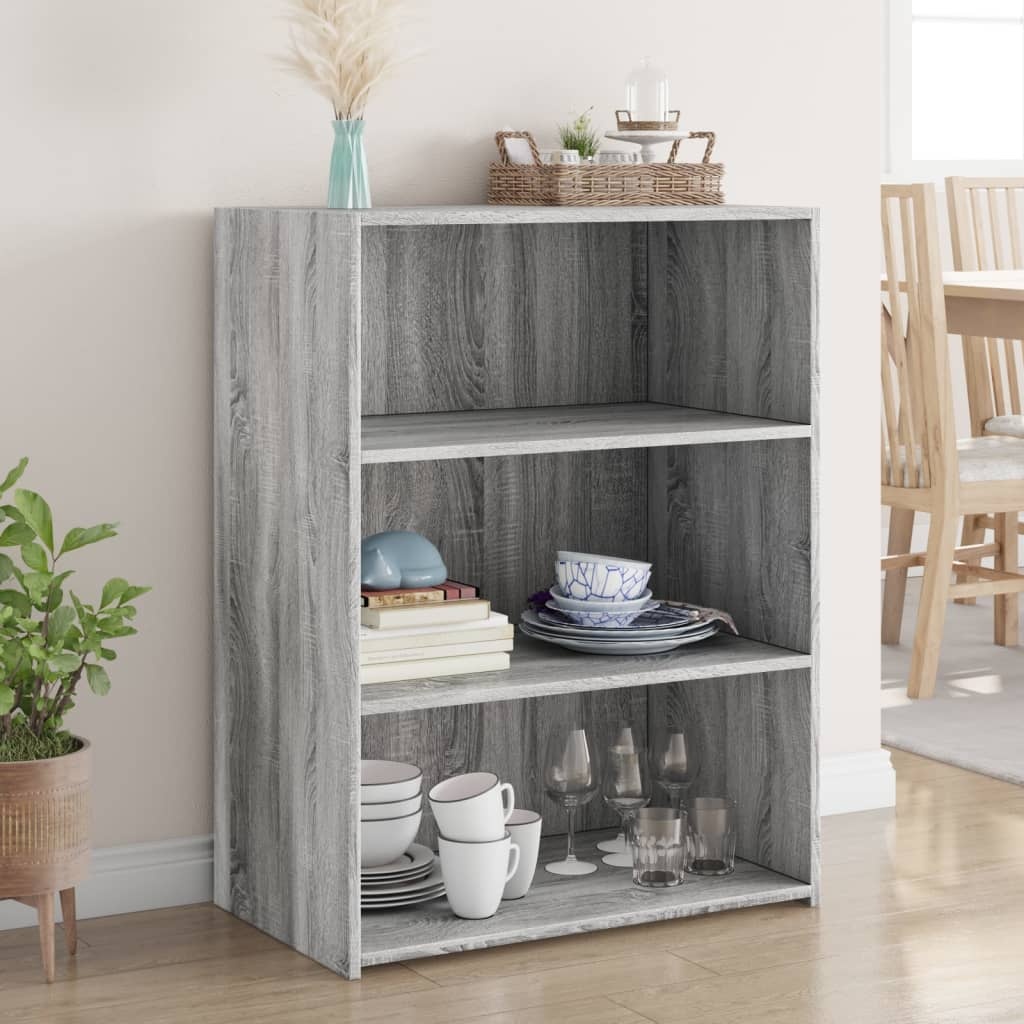 VidaXL Dressoir 70x41x93 cm bewerkt hout grijs sonoma eikenkleurig
