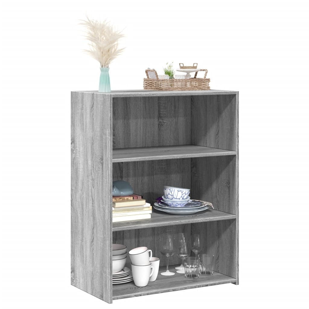 VidaXL Dressoir 70x41x93 cm bewerkt hout grijs sonoma eikenkleurig