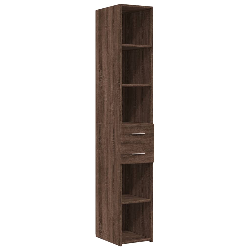 VidaXL Hoge kast 30x42,5x185 cm bewerkt hout bruin eikenkleurig