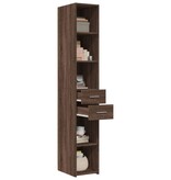 VidaXL Hoge kast 30x42,5x185 cm bewerkt hout bruin eikenkleurig