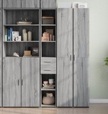 VidaXL Hoge kast 30x42,5x185 cm bewerkt hout grijs sonoma eikenkleur