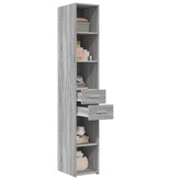 VidaXL Hoge kast 30x42,5x185 cm bewerkt hout grijs sonoma eikenkleur