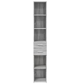 VidaXL Hoge kast 30x42,5x185 cm bewerkt hout grijs sonoma eikenkleur