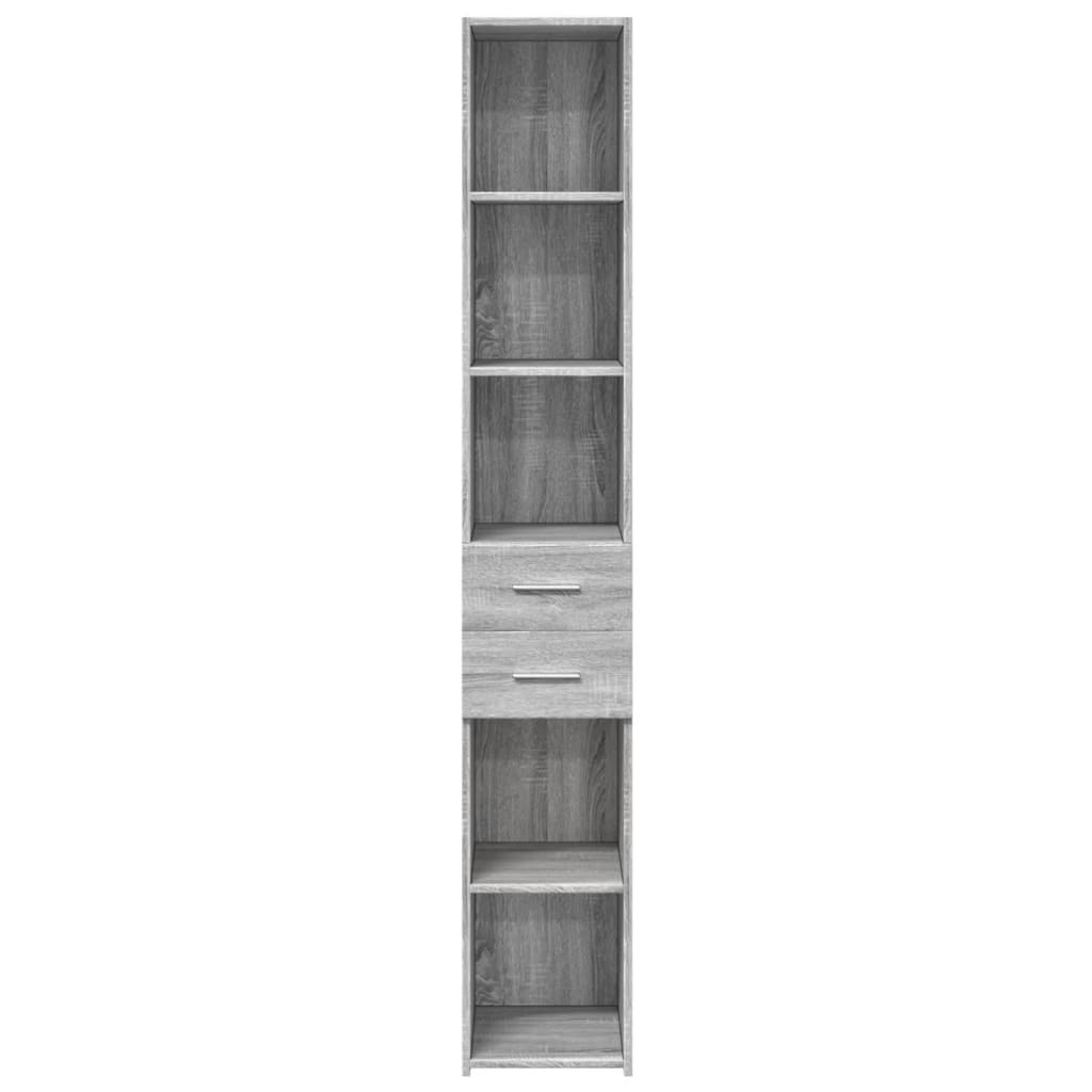 VidaXL Hoge kast 30x42,5x185 cm bewerkt hout grijs sonoma eikenkleur