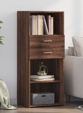 VidaXL Hoge kast 50x42,5x124 cm bewerkt hout bruin eikenkleurig